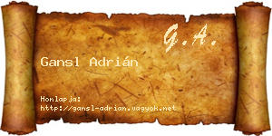 Gansl Adrián névjegykártya